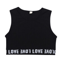 Ribbed Knit Sleeveless Tank Tops for Girls 10-11, Letter Print Casual Workout Cropped Top, Compatible with Athletic Wear