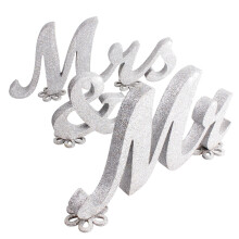 Houten trouwbordenset met de tekst 'Mr & Mrs'