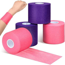 Pre-Wrap Athletic Foam Tape Pink Purple 4 Pcs 120 Yds