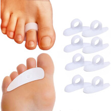 8Pcs Hammer Toe Straightener Pads – Gel Corrector for Curled, Overlapping, Claw & Mallet Toes – Right/Left Support – White