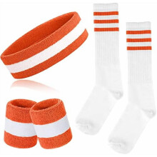 Gestreiftes Schweißband-Set für Sport – 5-teilig