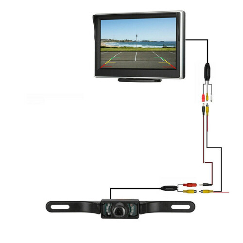 Telecamera di retromarcia wireless HD da 5 pollici per auto