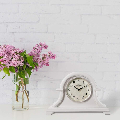Vintage Farmhouse Tabletop Clock Grey Oak Finish