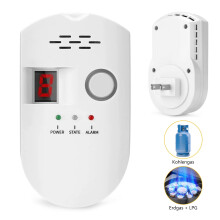 Naturgasdetektor med digital display och 85dB-larm