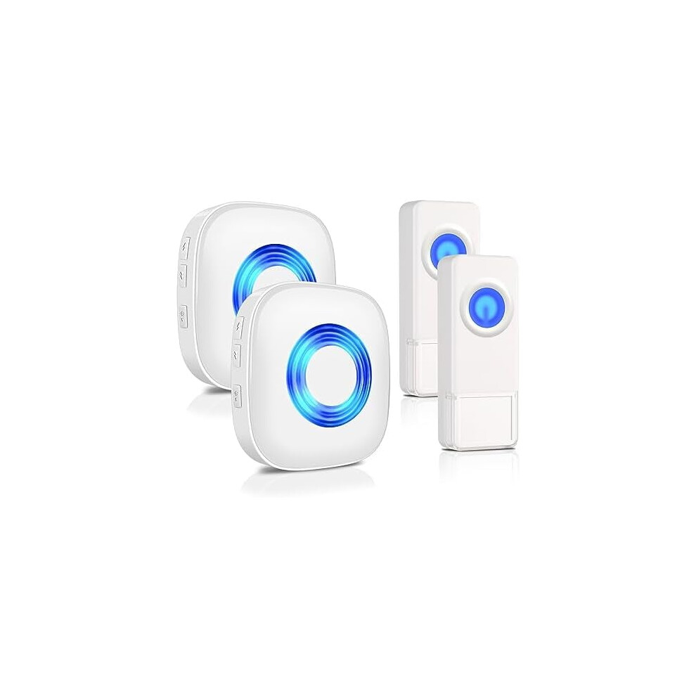 Wireless Doorbell Kit With 2 Receivers And 2 Buttons 9341593909051
