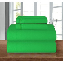 Ensemble de draps 4 pièces en microfibre Luxury1500 – Infroissable, poches profondes (40 cm), 1 place/1 place XL, vert émeraude