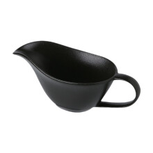 Salsera Jarra para salsa Vertedor de salsa Accesorios de cocina Recipiente para salsa Salsera de porcelana para bistec Leche Comedor Barbacoa negro