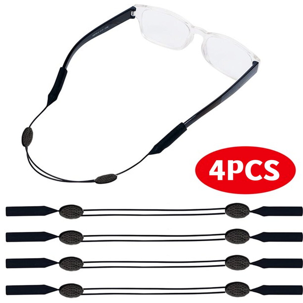 Black Adjustable Anti-Slip Eyeglasses Strap, Unisex Glasses Holder & Retainer Â Compatible With Most Frames