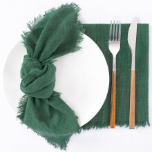 Linneservetter enfärgade 4-pack 43x43 cm