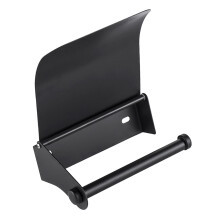 Suporte para papel higiênico com tampa para banheiro de hotel, modelo moderno em metal.