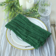 BalsaCircle 5 Pieces Hunter Green 21" Cheesecloth Gauze Cotton Table Napkins
