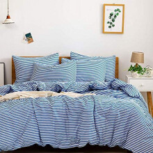 Dekbedovertrekset met strepen van 100% katoen, queensize