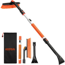 47.2" Ice Scrapers for Car indshieldand Extendable Sno Brush ith Foam Grip and 360 Pivoting Head Christmas Auto Truck SUV(Orange)
