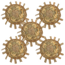 Mini stråhattar ljusgula 5 st 8–9 cm