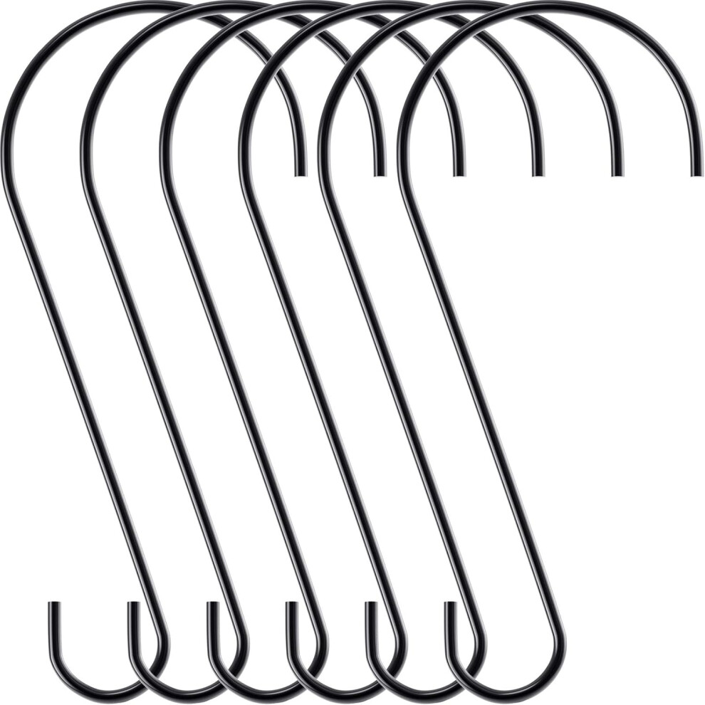 Heavy-Duty Black S-Hooks Stainless Steel 6Pcs 9555307987826