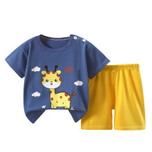 Modische Sommeroutfits für Kleinkinder, Jungen und Mädchen, niedlicher Kurzarmanzug mit Print, lässiges Set mit Shorts, Größen 3M-6T