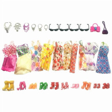 Doll Dress Clothes Set with Party Dresses Shoes Sunglasses