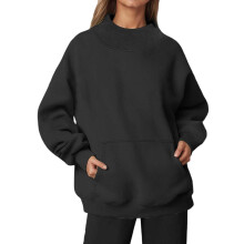Sudaderas para mujer, corte holgado, cuello redondo, manga larga, camisetas informales, sudaderas ligeras de otoño, sudaderas de tallas grandes para