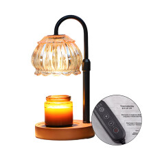 HIBIBUD Wax Melt Warmer,Timed Dimming with 2 Free Bulbs Candle Warmer Lamp with Timer,Solid Wood Base Candle Lamp Warmer,style12
