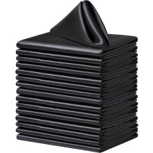 Cloth Napkins Set of 16, 18.9"x18.9", Washable Polyester, Hemmed Edges, Ideal for Banquets, Parties, Weddings – Black