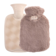 Xqxayjr Hot Water Bottle with Fleece Cover, 1L Bed Warmer for Pain Relief & Cramps – Compatible with Standard Fillers