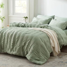 Σετ διπλού παπλώματος Seersucker Sage Green 5 τεμαχίων