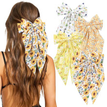 Fiocchi per capelli da donna e ragazza, fermagli a fiocco oversize in raso,