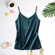 Satin Pyjamas Kvinder Ærmeløs Silkeagtig V-hals Camisole Behagelig Slynge Nattøj Tank Top
