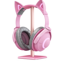 Novo suporte para fones de ouvido, com barra de suporte em alumínio, apoio de cabeça flexível e base sólida em ABS para todos os tamanhos de