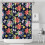 Cortina de chuveiro floral Pioneer Flower 72x84 polegadas com 12 1