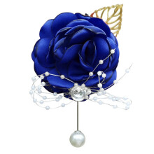 6PCS Rose Wrist Corsage Boutonniere Fine Workmanship Rhinestone Corsage Elegant Wedding Flower Accessories,Corsage Royal Blue