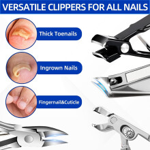 JINYUN Toenail Clippers for Thick Toenails, Heavy-Duty Angled Head, Slanted Ingrown Nail Clippers – 6PCS, compatible with seniors & men