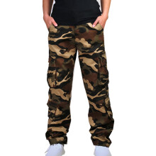 Cargo Pants for Men Outdoor Wide Leg Cargo Camo Relaxed Fit Casual Cotton Military Pants with Multi-Pocket,Camouflage