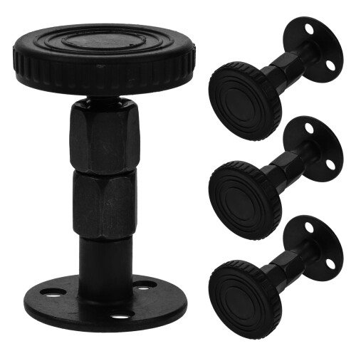 KALLORY 4 Pcs Anti-collision Retainer Adjustable Headboard Brackets Bed Frame Black