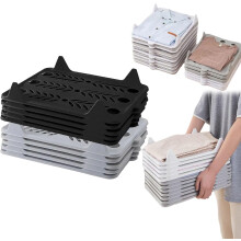 5/10 PCS Stackable Closet Organizer for Shirts, Jeans, T-Shirts – Space-Saving Wardrobe Storage (Black+Grey), compatible with standard closet rods