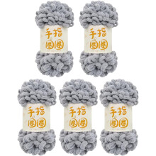 5 Skeins Finger Knitting Yarn 100% Polyester Off The Hook Soft Baby Blanket Fun Finger Loop It Yarn Total 500g