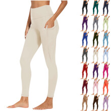 Leggings da donna a vita alta per corsa, allenamento e yoga, con tasca laterale, pantaloni sportivi per fitness, corsa e yoga.