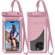 Waterproof Phone Pouch with Card Bag, IPX8 Certified, Compatible with iPhone 16/15/14/13 Pro Max, Lightweight Dry Bag – Pink, 8.3″