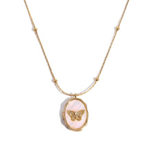 Elegant Butterfly Photo Locket Necklace Picture Frame Pendant Neckchain Jewelry