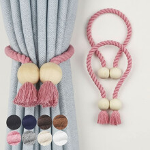 Fermacravatte magnetiche per tende in cotone – Corda intrecciata a mano da 20,2",