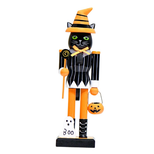 Halloween-Nussknacker-Dekoration Katzenfigur
