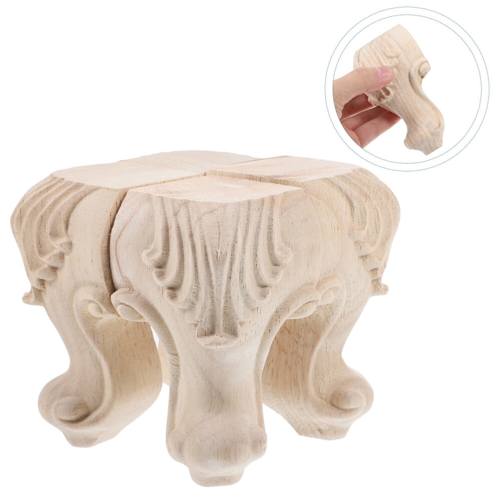 4Pcs Unfinished Wood Sofa Legs Wooden Couch Legs Replacement Wood Furniture Legs Coffee Table Feet Legs For Cabinet Wardrobe Bookcase Feets 9557311336553