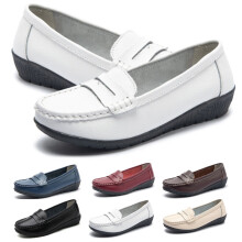 Sapatilhas clássicas e confortáveis para mulheres, mocassins casuais de negócios com suporte para o arco do pé, mocassins penny, sapatos