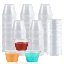Vasos de plástico ACDANC con tapa, paquete de 50 unidades, 85 g (3 oz)