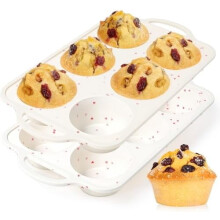 Jumbo-Silikon-Muffinform für 6 Mulden mit Metallrahmen