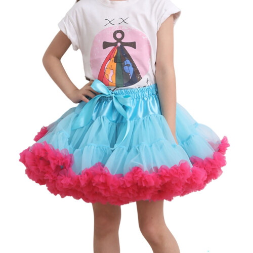 Hellblauer Tutu-Rock für Mädchen, 6–10 Jahre – Puffy Tüll