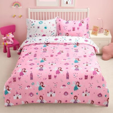 Set copripiumino singolo per bambini, set di biancheria da letto da principessa a 5 pezzi per bambini e bambine, in morbidissima microfibra, completo