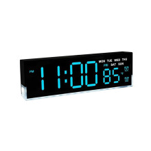 7 Inch LED Digital Alarm Clock with Dual Alarms & Bottom GlowDisplays , Date, Day, Temperature3-Level Auto