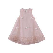 Girls' Princess Dress with Tulle Skirt and Bow