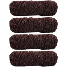 4 madejas de hilo de chenilla, hilo para mantas, hilo de terciopelo de chenilla elegante para ganchillo, tejido y manualidades. Longitud total: 4